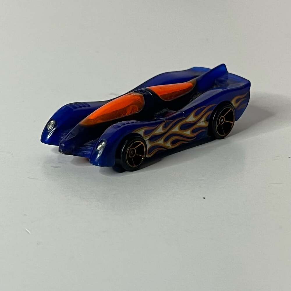 Hot Wheels Power Pistons Diecast Toy Car Blue Flames